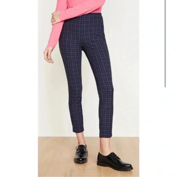 Rag & Bone Simone stretch trousers in dark blue plaid - Picture 1 of 5